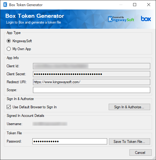 SSIS Box Token Generator